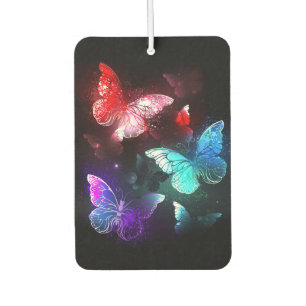 Three Glowing Butterflies on night background Air Freshener