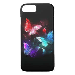 Three Glowing Butterflies on night background Case-Mate iPhone Case