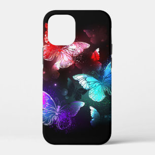 Three Glowing Butterflies on night background iPhone 12 Mini Case