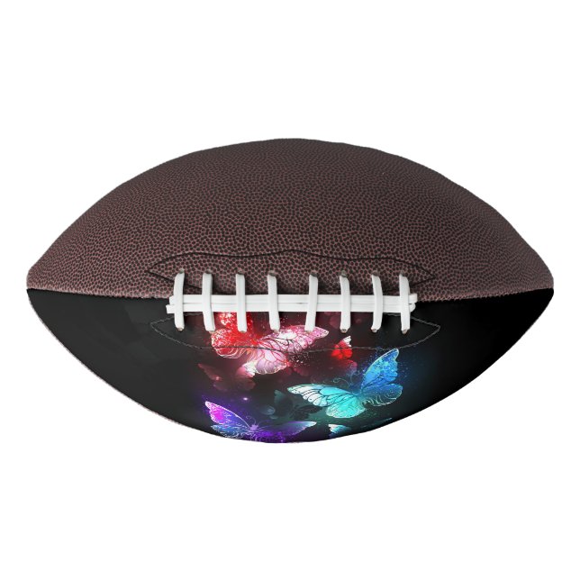 Three Glowing Butterflies on night background Football (Front)
