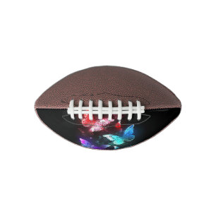 Three Glowing Butterflies on night background Football