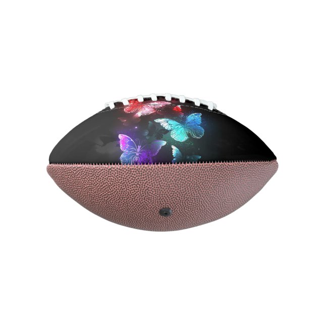 Three Glowing Butterflies on night background Football (Rotated 270)