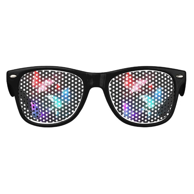 Three Glowing Butterflies on night background Kids Sunglasses (Front)
