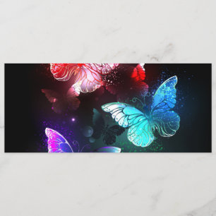 Three Glowing Butterflies on night background Menu