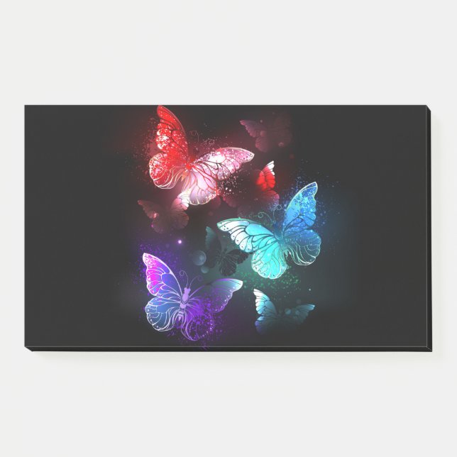 Three Glowing Butterflies on night background Post-it Notes (Front)