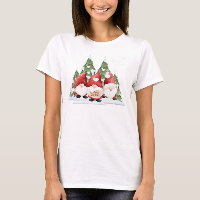 Three Gnome Christmas T-shirt (Front)