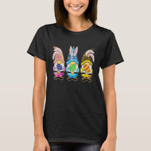 Three Gnome Easter Bunny Spring Easter Egg Hunting T-Shirt