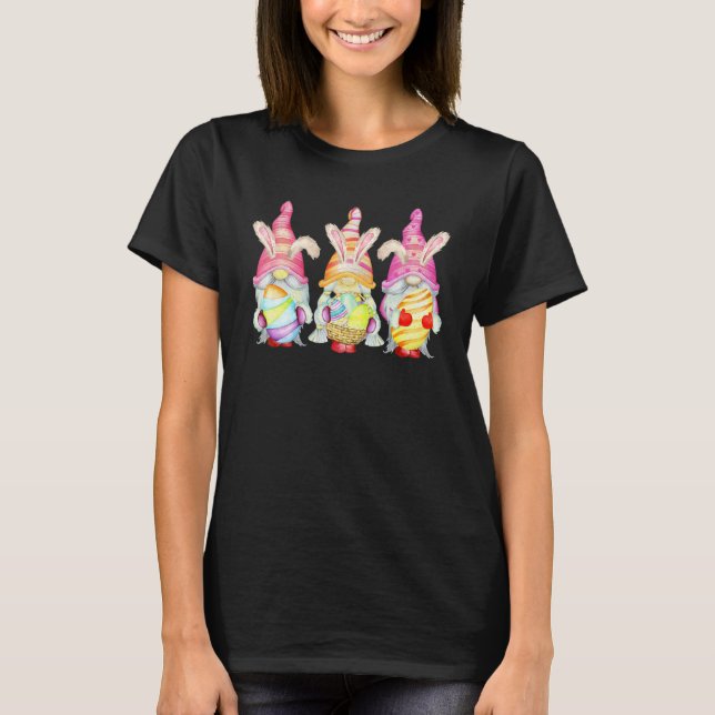 Three Gnome Easter Egg Hunting Happy Easter Day Gi T-Shirt (Front)