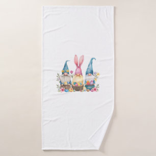 Three Gnome Easter Gnome Easter Egg T-Shirt Bath Towel