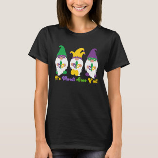 Three Gnome Mardi Gras Peace Love Mardi Gras Carn T-Shirt