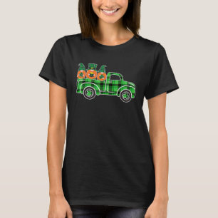 Three Gnome Truck Buffalo Plaid Happy St Patrick's T-Shirt