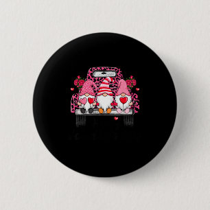 Three Gnomes And Leopard Truck Happy Valentine's D 2 Inch Round Button