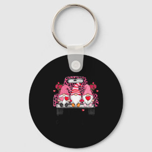 Three Gnomes And Leopard Truck Happy Valentine's D Keychain