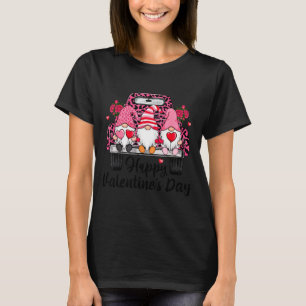 Three Gnomes And Leopard Truck Happy Valentine's D T-Shirt