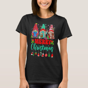 Three Gnomes Buffalo Plaid Red Christmas Lights Xm T-Shirt
