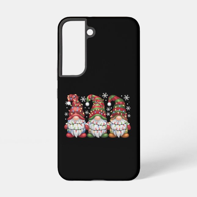 Three Gnomes Buffalo Plaid Red Christmas Samsung Galaxy S22 Case (Back)