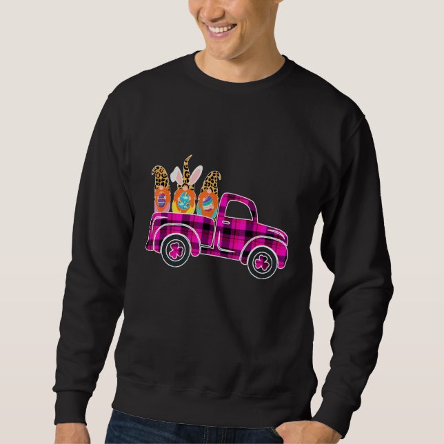 Three Gnomes Bunny Holding Egg Happy Easter Day Tr Sweatshirt (Front)
