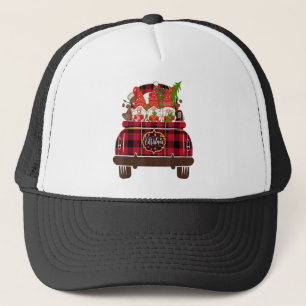 Three Gnomes Car Plaid Matching Family Merry Chris Trucker Hat