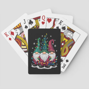 Three Gnomes Christmas Lights Xmas Holiday Playing Cards