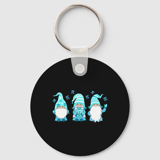 Three Gnomes Cute Happy Pi Day Math Number Lover M Keychain (Front)