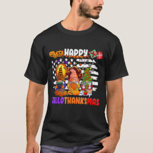 Three Gnomes Halloween Merry Christmas Happy Hallo T-Shirt