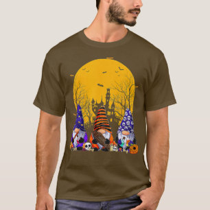 Three Gnomes Happy Halloween Fall Candy Corn Pumpk T-Shirt