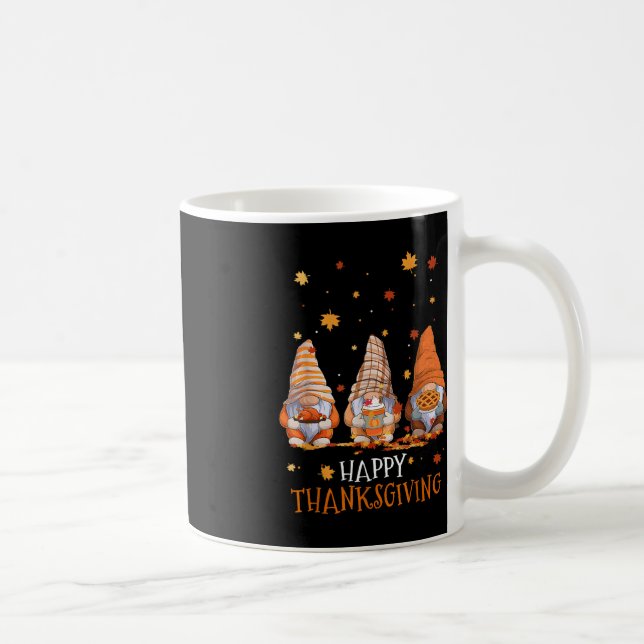 Three Gnomes Happy Thanksgiving Day Fall Autumn Gn Coffee Mug (Right)