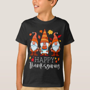 Three Gnomes Happy Thanksgiving Gnomes Fall Gnome T-Shirt
