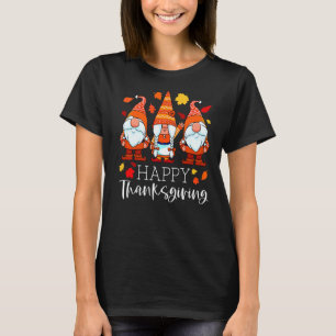 Three Gnomes Happy Thanksgiving Gnomes Fall Gnome T-Shirt
