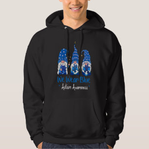 Three Gnomes Holding Blue Puzzle Autism Awareness Hoodie