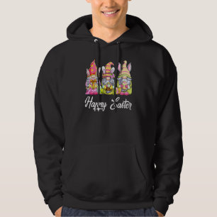 Three Gnomes Holding Easter Egg Cute Bunny Happy E Hoodie