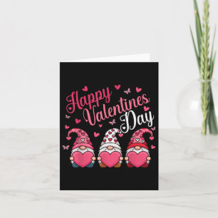 Three Gnomes Holding Heart Valentines Day For Wome Card