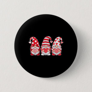 Three Gnomes Holding Heart Valentines Day Women Gi 2 Inch Round Button