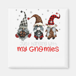 Three Gnomes In Red Christmas Just Hanging With My Magnet