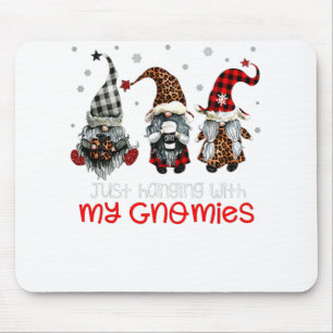Three Gnomes In Red Christmas Just Hanging With My Mouse Pad