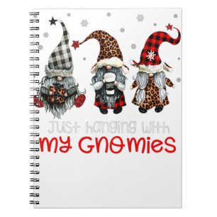 Three Gnomes In Red Christmas Just Hanging With My Notebook