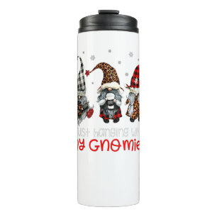 Three Gnomes In Red Christmas Just Hanging With My Thermal Tumbler