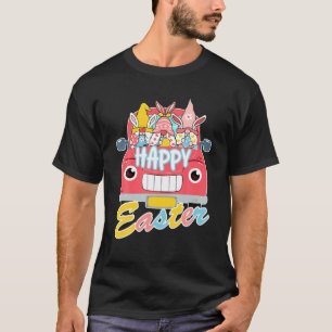 Three Gnomes In Truck Bunny Egg Easter Day Funny T-Shirt