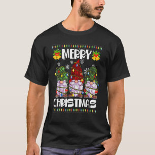 Three Gnomes Matching Family Merry Christmas Tree T-Shirt