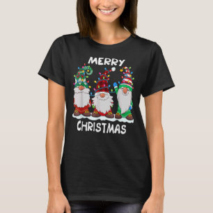 Three Gnomes Matching Family Merry Xmas Buffalo Pl T-Shirt