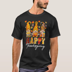 Three Gnomes Pumpkin Fall Season Autumn Happy Than T-Shirt