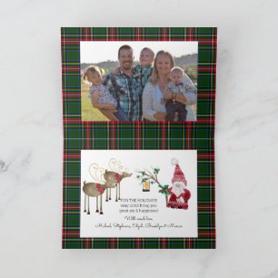 Three Gnomes Reindeer Christmas Family Photo Holiday Card