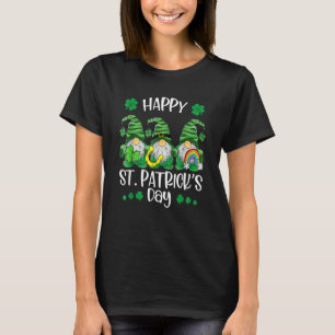 Three Gnomes Shamrock Happy St Patrick's Day Go Lu T-Shirt