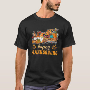 Three Gnomes Thanksgiving With Gnomies Fall Pumpki T-Shirt