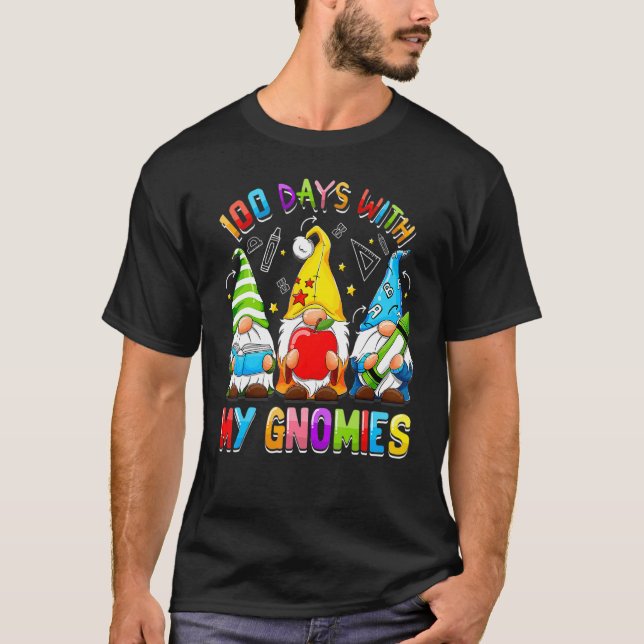 Three Gnomes Virtual Happy 100th Day Of School Tea T-Shirt (Front)