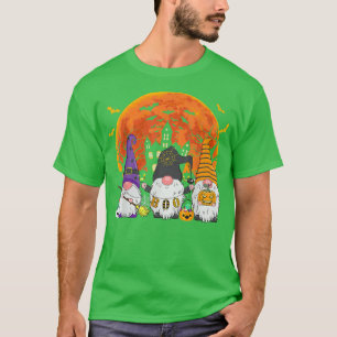 Three Gnomes Witch Halloween Pumpkin Autumn Spooky T-Shirt