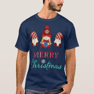 Three Gnomes with gift wishing you a Merry Christm T-Shirt