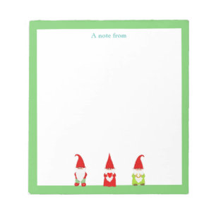Three Gnomes with Green Frame Simple Notepad