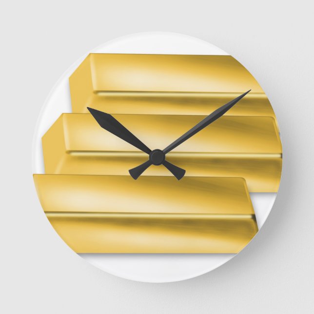 three-golden-gold bars.jpg round clock (Front)