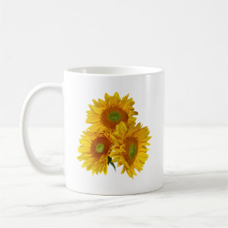 Three Golden Sunflowers Coffee Mug